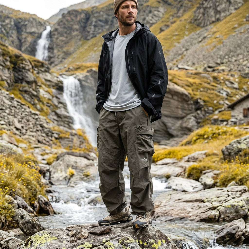 Harry | Men's Waterproof Cargo Trousers, Loose-Fit Technical Walking Trousers | Bella Blue
