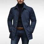 Harvey | Men's Tailored All-Weather Overcoat, Timeless Autumn Coat | Bella Blue