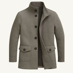 Hayes | Men's Tailored Wool Overcoat, Smart Wool Coat | Bella Blue