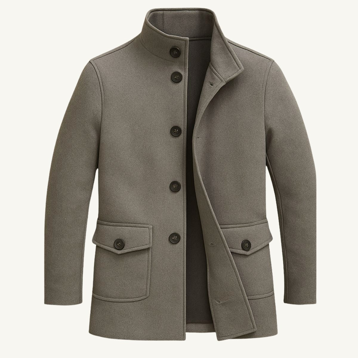 Hayes | Men's Tailored Wool Overcoat, Smart Wool Coat | Bella Blue