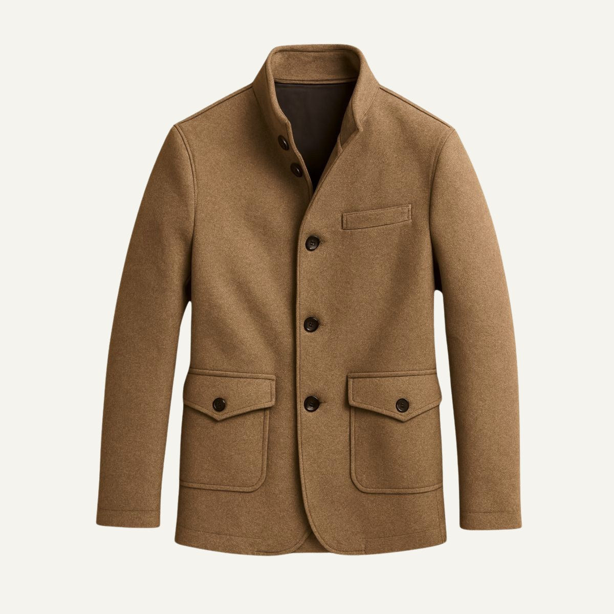 Hayes | Men's Tailored Wool Overcoat, Smart Wool Coat | Bella Blue