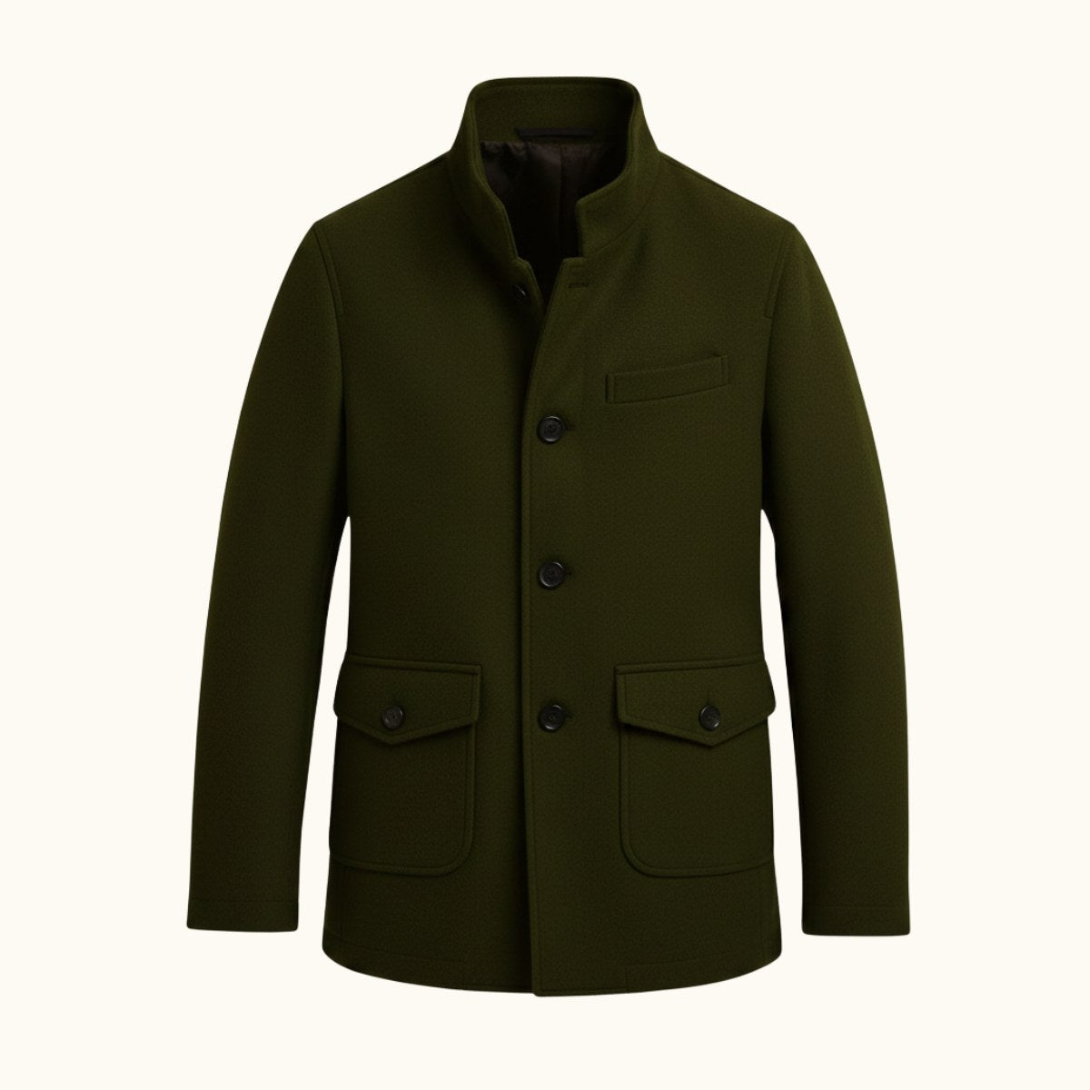 Hayes | Men's Tailored Wool Overcoat, Smart Wool Coat | Bella Blue