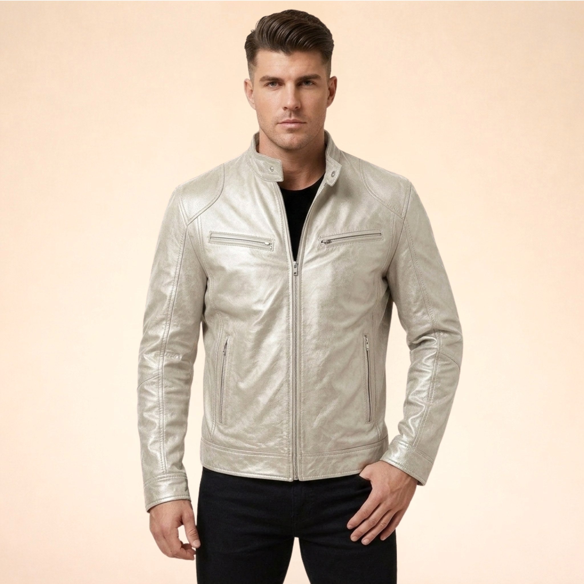 Henrik | Men's Jacket with Modern Design, Elegant Jacket for Every Occasion | Bella Blue | Black