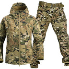 Henry | Men's Softshell Hooded Jacket and Tactical Trousers, Two-Piece Outdoor Set | Bella Blue