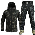 Henry | Men's Softshell Hooded Jacket and Tactical Trousers, Two-Piece Outdoor Set | Bella Blue