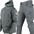 Henry | Men's Softshell Hooded Jacket and Tactical Trousers, Two-Piece Outdoor Set | Bella Blue