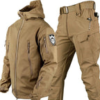 Henry | Men's Softshell Hooded Jacket and Tactical Trousers, Two-Piece Outdoor Set | Bella Blue