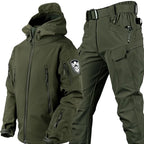 Henry | Men's Softshell Hooded Jacket and Tactical Trousers, Two-Piece Outdoor Set | Bella Blue