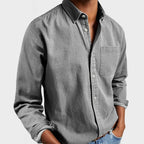 Henry | Men's Tailored Cotton Shirt, Smart Everyday Shirt | Bella Blue | Grey
