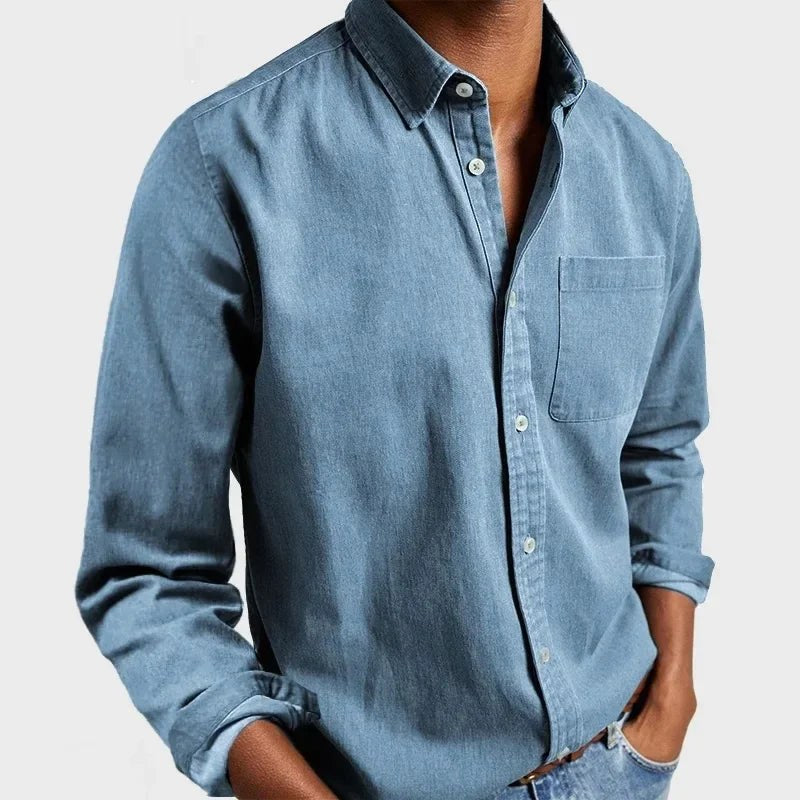 Henry | Men's Tailored Cotton Shirt, Smart Everyday Shirt | Bella Blue | Sky Blue