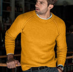 Hermann | Men's Knit Jumper with Timeless Design, Classic Men's Jumper | Bella Blue | White