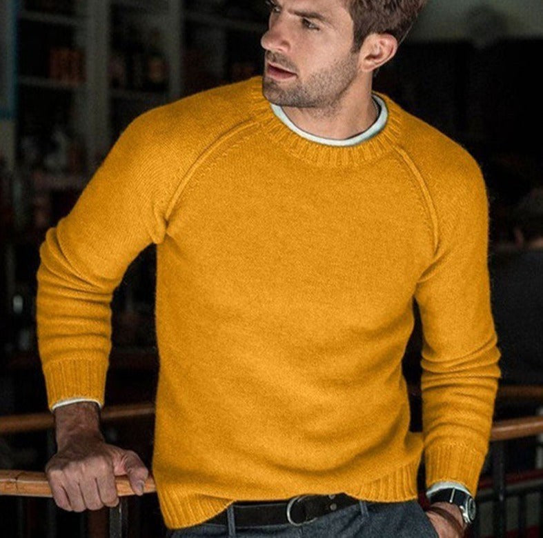 Hermann | Men's Knit Jumper with Timeless Design, Classic Men's Jumper | Bella Blue | White