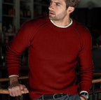 Hermann | Men's Knit Jumper with Timeless Design, Classic Men's Jumper | Bella Blue | White