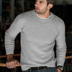 Hermann | Men's Knit Jumper with Timeless Design, Classic Men's Jumper | Bella Blue | White