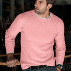Hermann | Men's Knit Jumper with Timeless Design, Classic Men's Jumper | Bella Blue | White