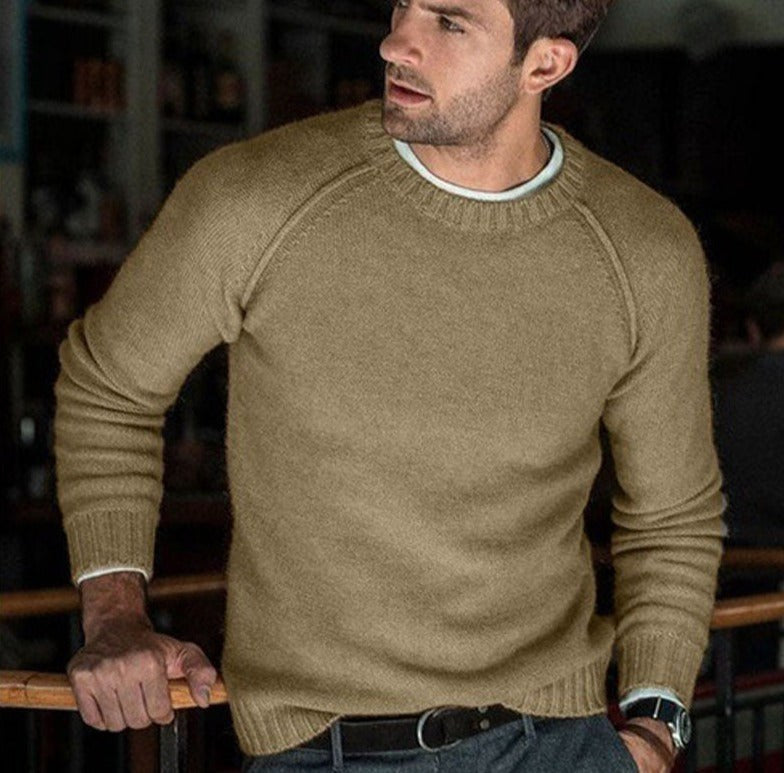 Hermann | Men's Knit Jumper with Timeless Design, Classic Men's Jumper | Bella Blue | White
