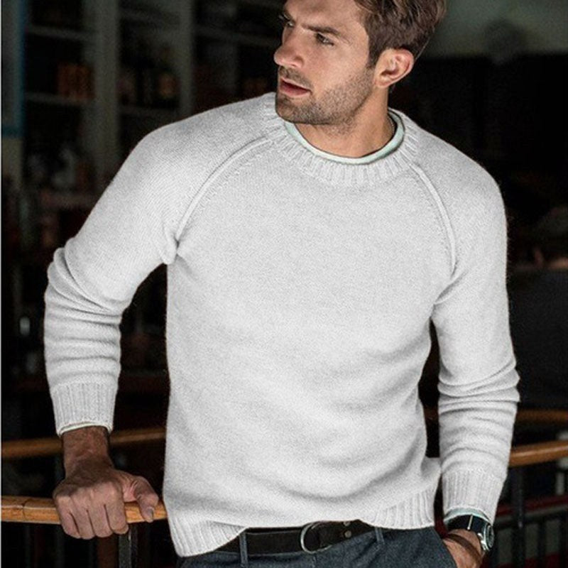 Hermann | Men's Knit Jumper with Timeless Design, Classic Men's Jumper | Bella Blue | Black