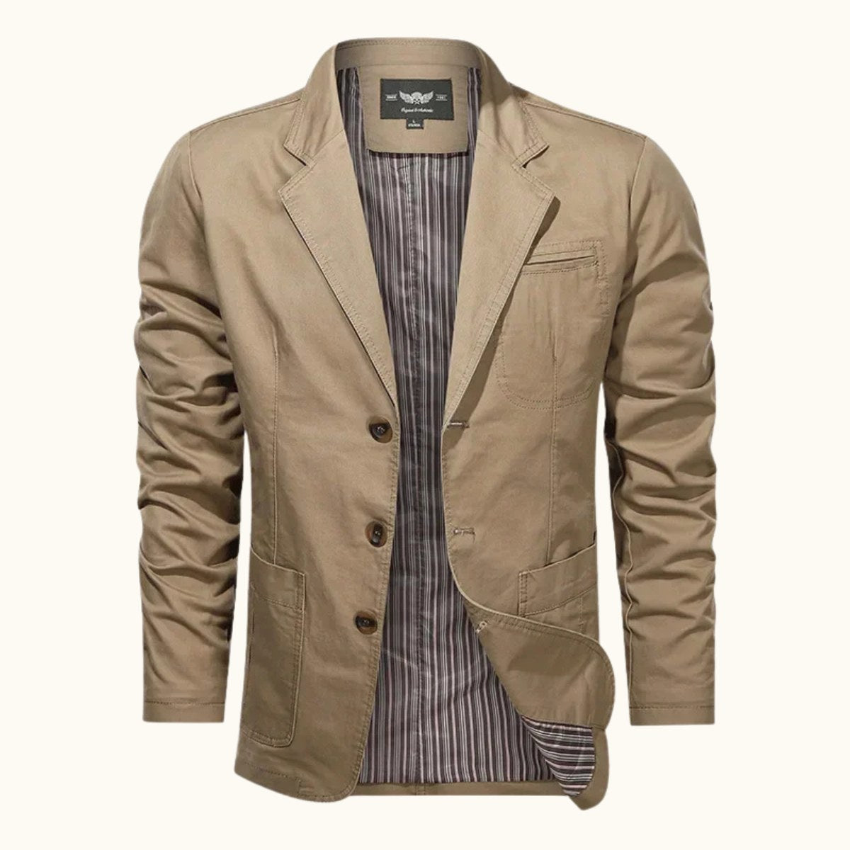 Holden | Men's Tailored Casual Jacket, Smart Business Casual Jacket | Bella Blue | Khaki