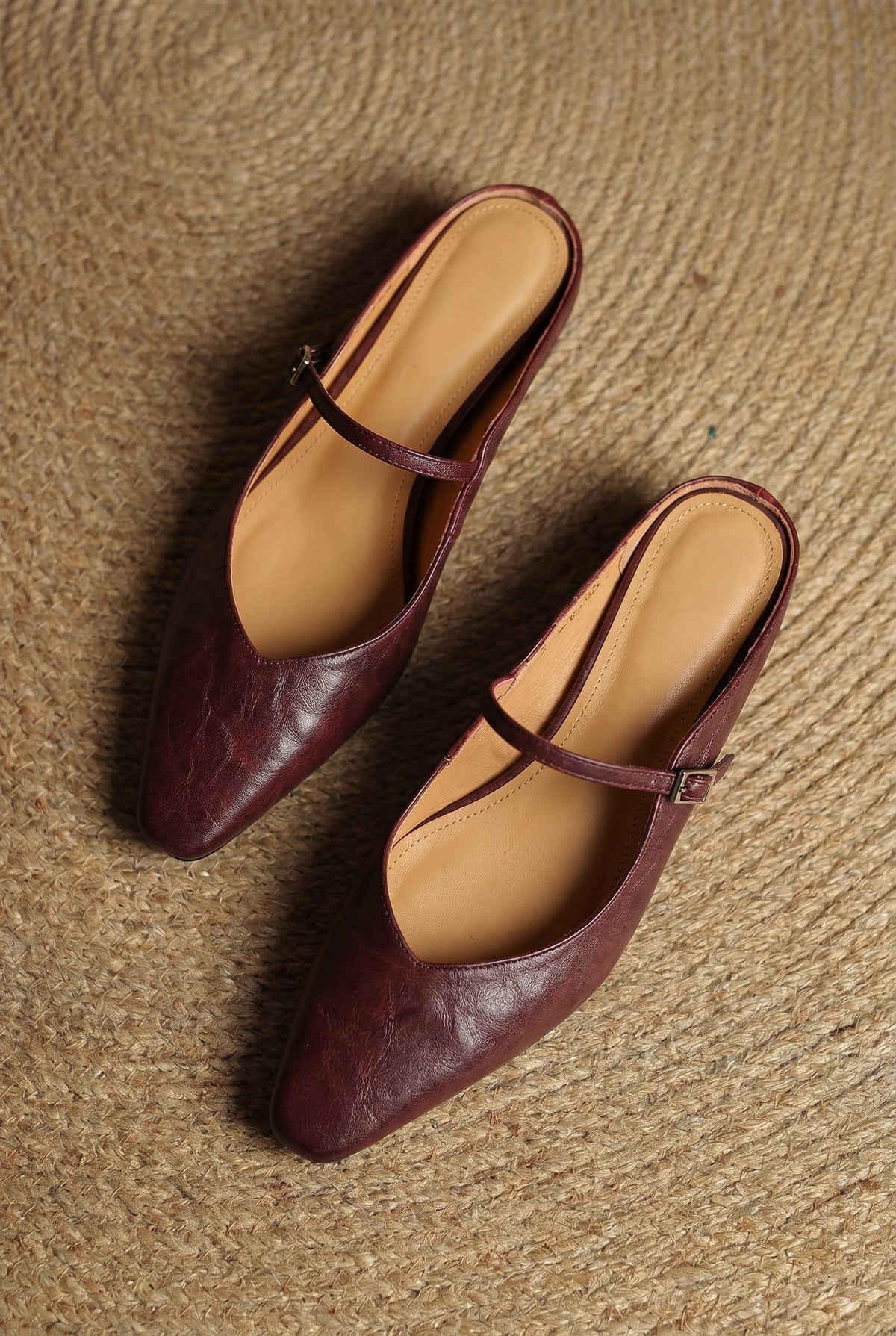 Holly | Women's Leather Mary Jane Mules, Pointed Toe Comfort Shoes | Bella Blue