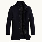 Hudson | Men's Premium Wool Overcoat, Tailored Winter Coat | Bella Blue