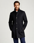 Hudson | Men's Premium Wool Overcoat, Tailored Winter Coat | Bella Blue