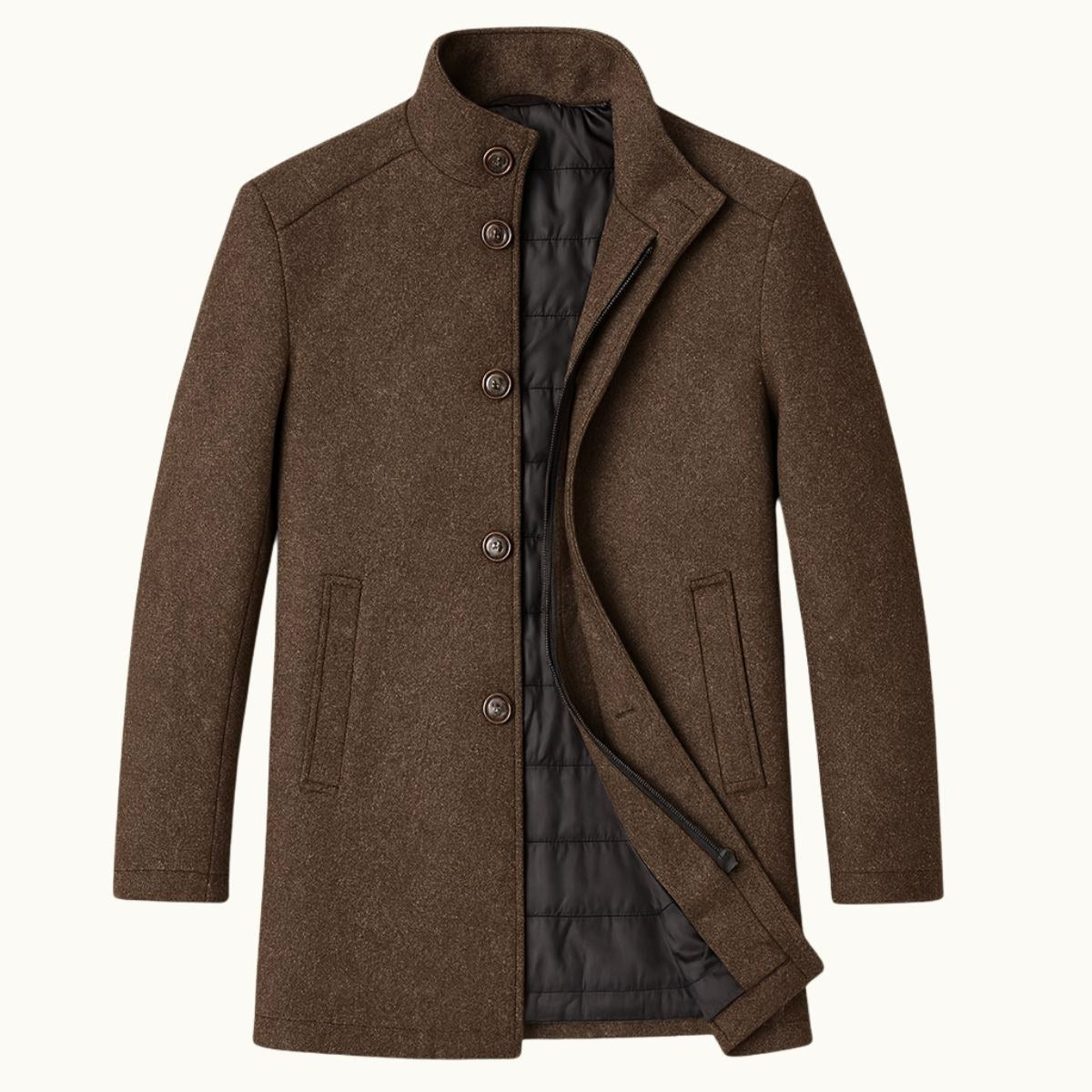 Hudson | Men's Premium Wool Overcoat, Tailored Winter Coat | Bella Blue
