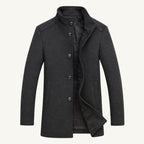 Hudson | Men's Premium Wool Overcoat, Tailored Winter Coat | Bella Blue