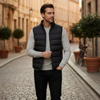 Hunter | Men's Quilted Puffer Gilet, Sleeveless Layering Gilet | Bella Blue