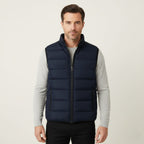 Hunter | Men's Quilted Puffer Gilet, Sleeveless Layering Gilet | Bella Blue