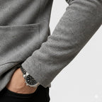 Ingo | Men's Cardigan with Textured Knit, Elegant Everyday Cardigan | Bella Blue | Grey