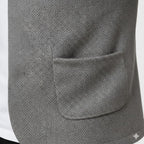 Ingo | Men's Cardigan with Textured Knit, Elegant Everyday Cardigan | Bella Blue | Grey