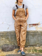 Iris | Women's Cotton Adjustable Dungarees, Functional Work Dungarees | Bella Blue