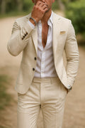 Isaac | Men's Slim-Fit Two-Piece Suit, Notch Lapel Tailored Suit | Bella Blue