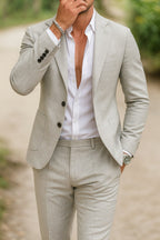 Isaac | Men's Slim-Fit Two-Piece Suit, Notch Lapel Tailored Suit | Bella Blue