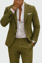 Isaac | Men's Slim-Fit Two-Piece Suit, Notch Lapel Tailored Suit | Bella Blue