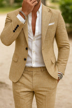 Isaac | Men's Slim-Fit Two-Piece Suit, Notch Lapel Tailored Suit | Bella Blue