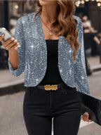 Isabelle | Women's Sequin Cardigan Jacket, Glitter Evening Jacket | Bella Blue | Pink