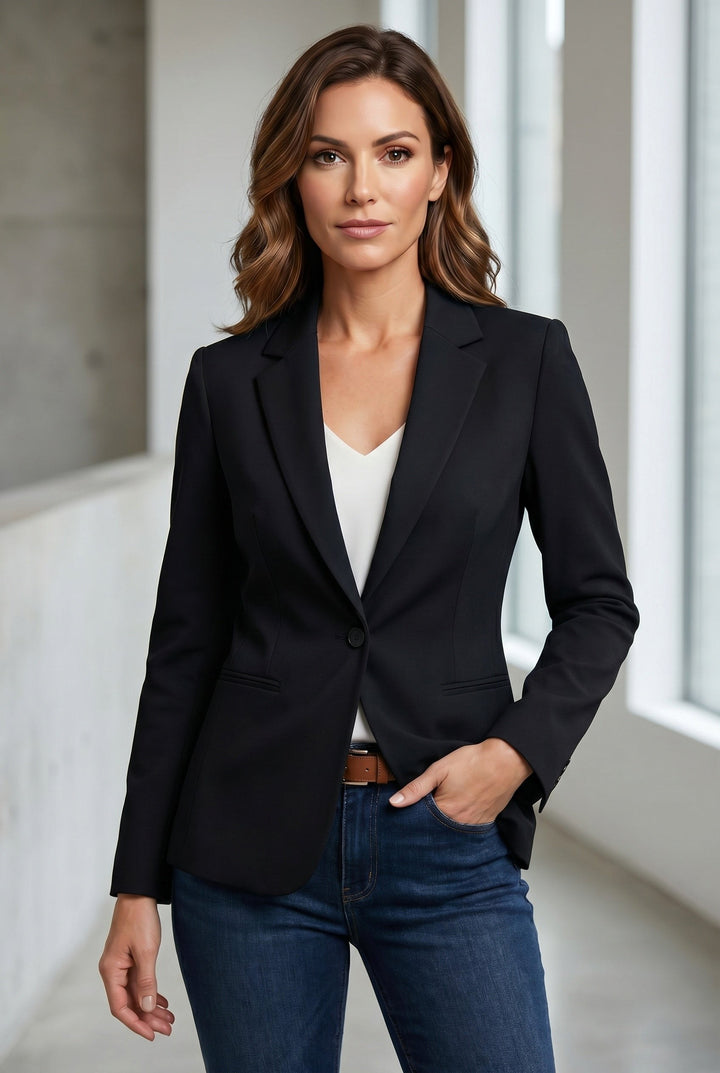 Isaline | Women's Tailored Blazer, Slim Fit Lapel Collar Trouser Suit | Bella Blue
