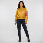 Isla | Women's Utility Bomber Jacket, Satin-Finish Autumn Jacket | Bella Blue