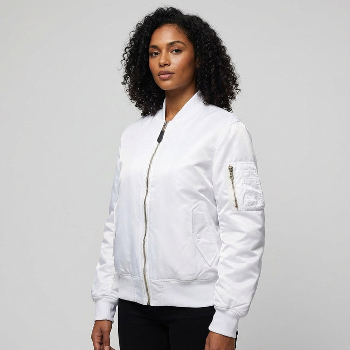 Isla | Women's Utility Bomber Jacket, Satin-Finish Autumn Jacket | Bella Blue