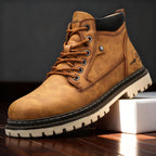 Jack | Men's Leather Work Boots, Lace-Up Anti-Slip Boots | Bella Blue | Brown