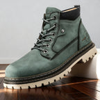 Jack | Men's Leather Work Boots, Lace-Up Anti-Slip Boots | Bella Blue | Black