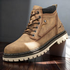 Jack | Men's Leather Work Boots, Lace-Up Anti-Slip Boots | Bella Blue | Khaki