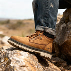 Jack | Men's Leather Work Boots, Lace-Up Anti-Slip Boots | Bella Blue
