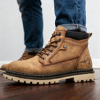 Jack | Men's Leather Work Boots, Lace-Up Anti-Slip Boots | Bella Blue