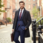 Jackson | Men's Wool Blend Tailored Coat, Longline Autumn Coat | Bella Blue