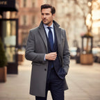 Jackson | Men's Wool Blend Tailored Coat, Longline Autumn Coat | Bella Blue