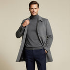 Jackson | Men's Wool Blend Tailored Coat, Longline Autumn Coat | Bella Blue