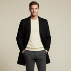Jackson | Men's Wool Blend Tailored Coat, Longline Autumn Coat | Bella Blue