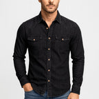 Jacob | Men's Denim Shirt with Classic Collar, Button-Up Denim Shirt | Bella Blue